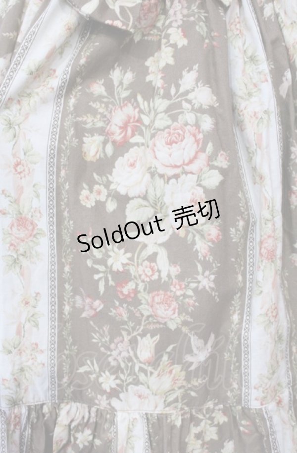 metamorphose / 花柄シャーリングジャンパースカート ブラウン O
