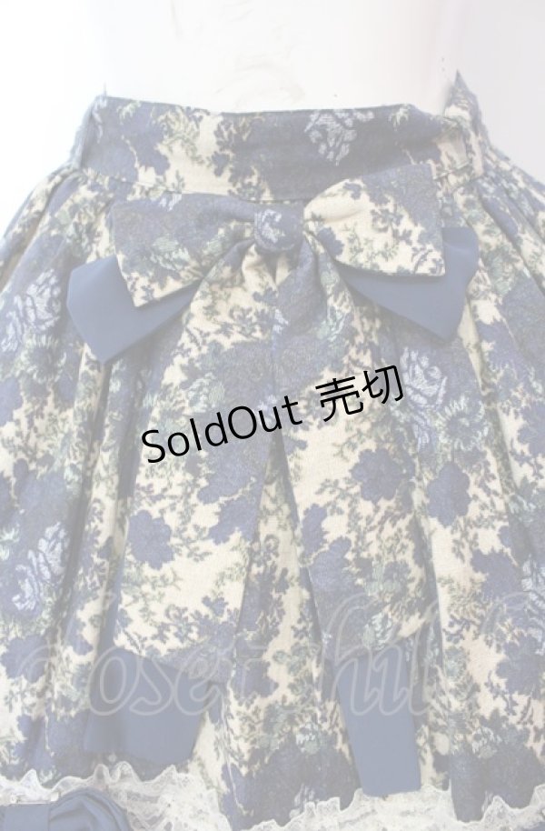 画像2: metamorphose / ゴブランブーケ後ろバッスルスカート  ブルー O-25-08-02-002-ME-SK-OW-OS (2)