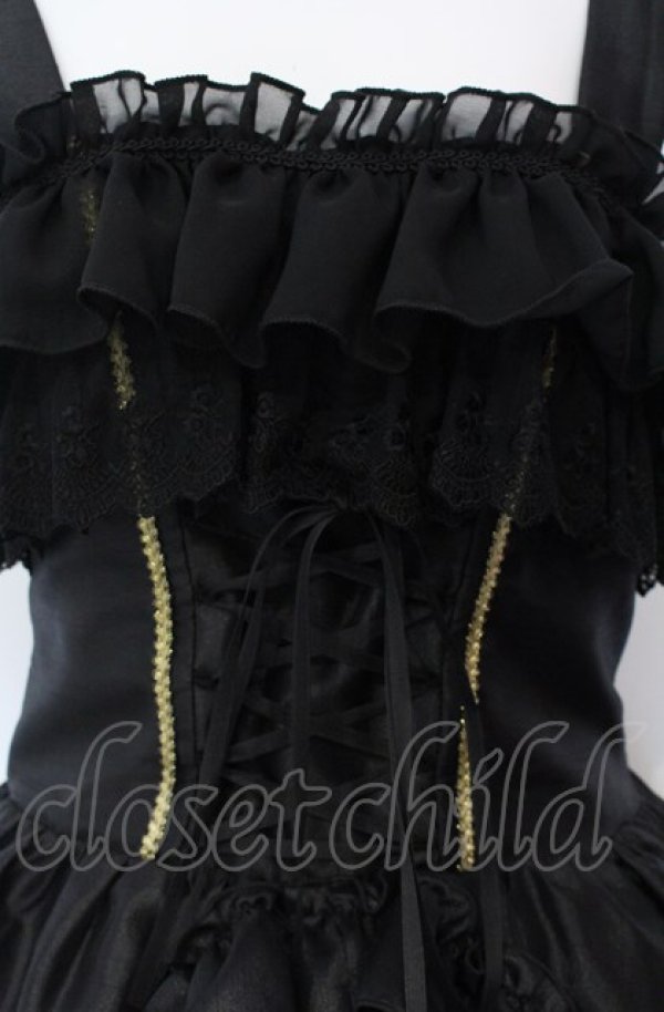 画像2: ATELIER PIERROT / Secret Chamber Corset 　ジャンパースカート 2 ブラック×ゴールド O-25-08-02-013-EL-OP-IG-OS (2)