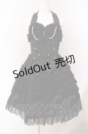 画像: Angelic Pretty / ジョーゼットフリルシンフォニージャンパースカート  クロ O-25-08-02-014-AP-OP-IG-OS