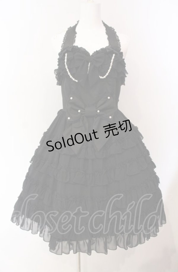 画像1: Angelic Pretty / ジョーゼットフリルシンフォニージャンパースカート  クロ O-25-08-02-014-AP-OP-IG-OS (1)