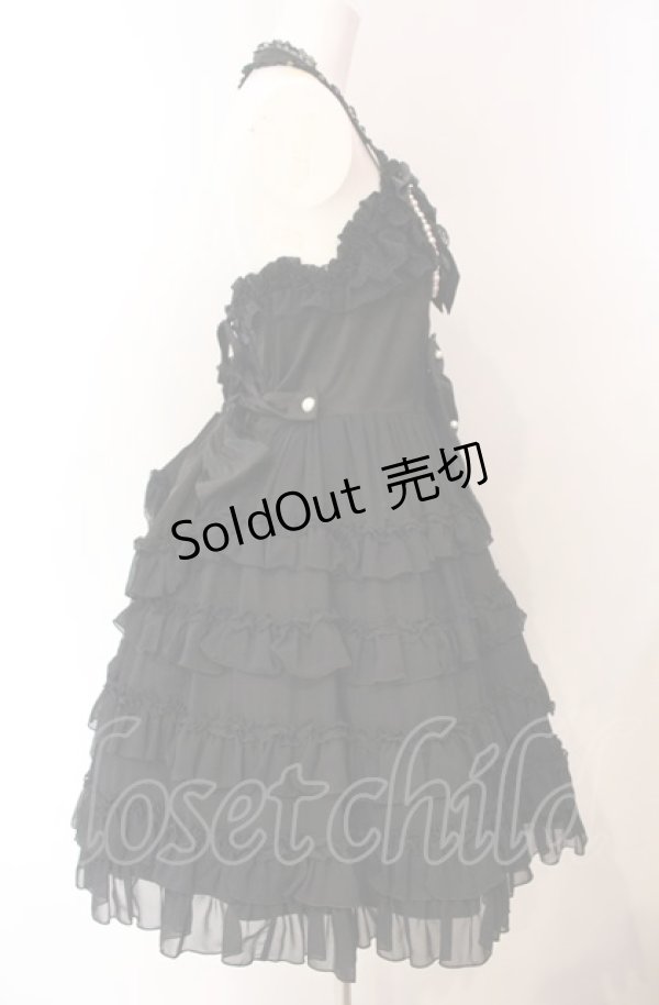 画像3: Angelic Pretty / ジョーゼットフリルシンフォニージャンパースカート  クロ O-25-08-02-014-AP-OP-IG-OS (3)