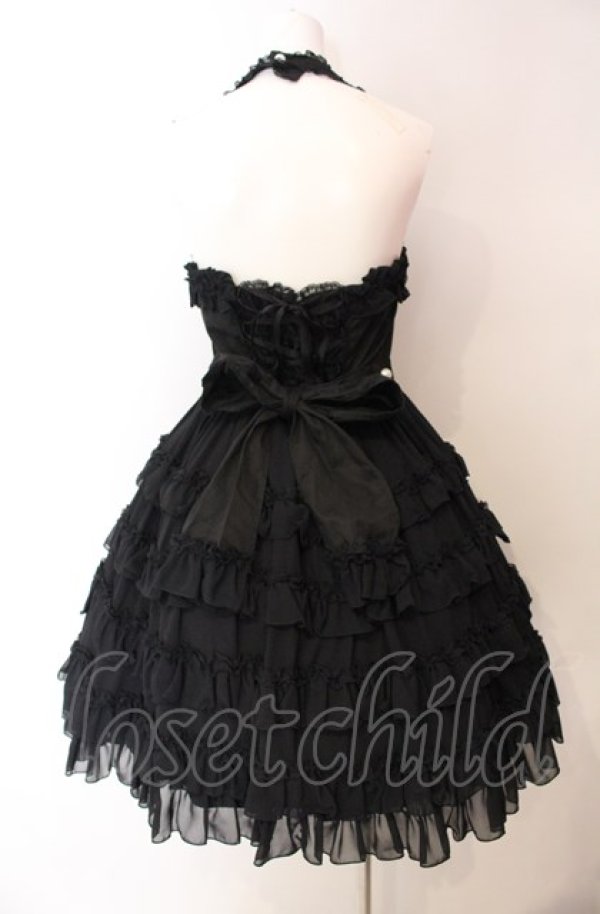 画像4: Angelic Pretty / ジョーゼットフリルシンフォニージャンパースカート  クロ O-25-08-02-014-AP-OP-IG-OS (4)