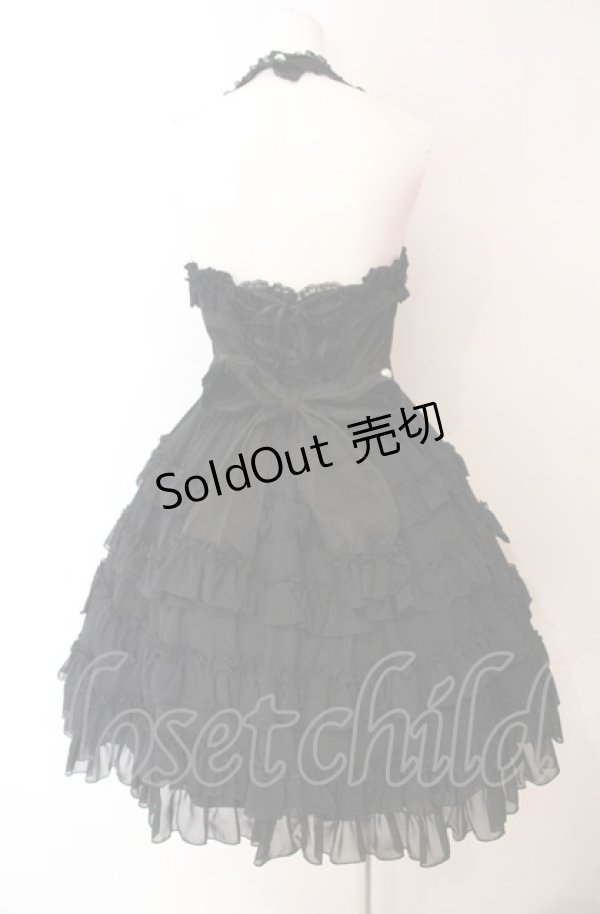 画像4: Angelic Pretty / ジョーゼットフリルシンフォニージャンパースカート  クロ O-25-08-02-014-AP-OP-IG-OS (4)