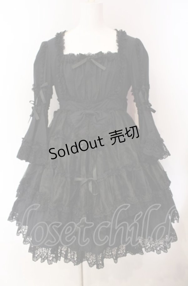 画像1: metamorphose / ラッパ袖ベビードール（2007）  クロ オーガンジー O-25-08-02-016-ME-OP-IG-OS (1)