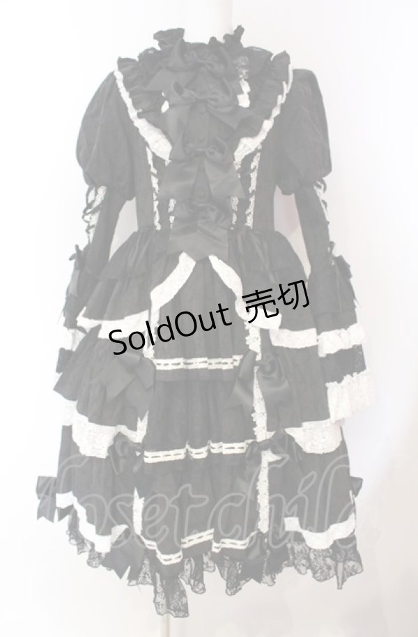 画像1: Hoshibako Works / シャルロット デコラティヴワンピース  クロ×シロ O-25-08-02-017-LO-OP-IG-OS (1)