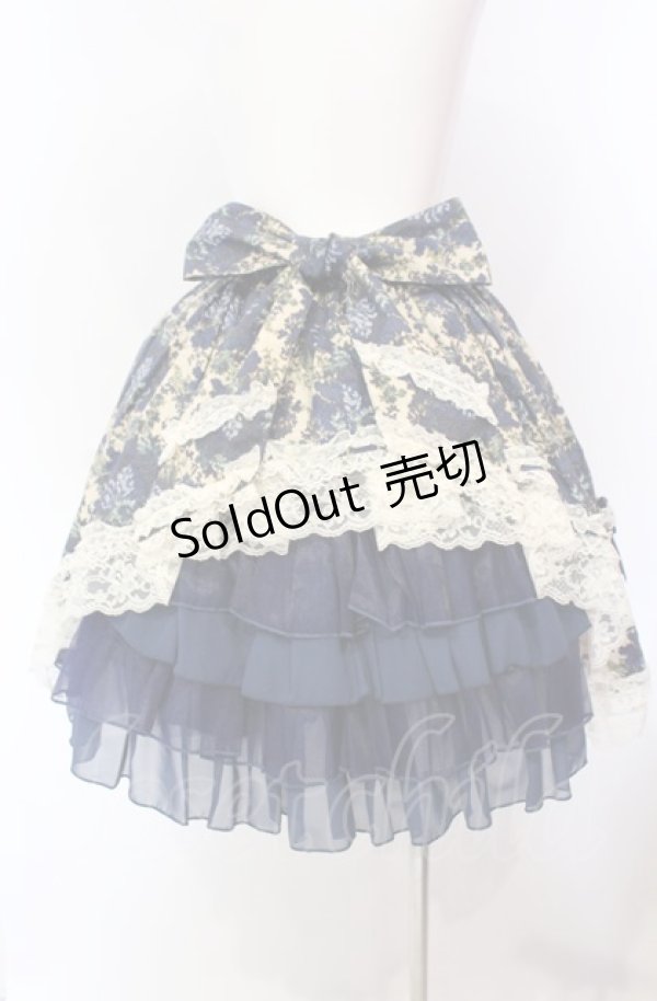 画像5: metamorphose / ゴブランブーケ後ろバッスルスカート  ブルー O-25-08-02-002-ME-SK-OW-OS (5)