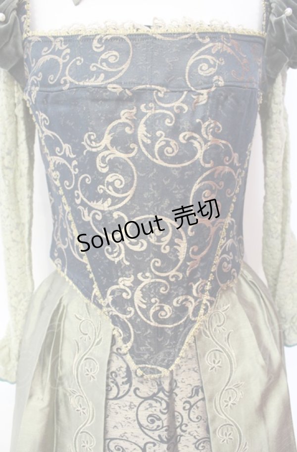 画像2: Secret Honey / Library Dress (Beauty and the Beast ver.) 2 グリーン O-25-08-05-029-CA-OP-YM-ZT451 (2)