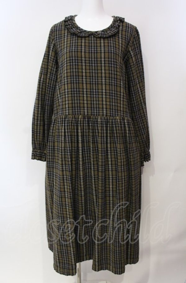 画像1: PINK HOUSE / チェックワンピース  グリーン系 O-25-08-05-033-LO-OP-OW-ZT43 (1)