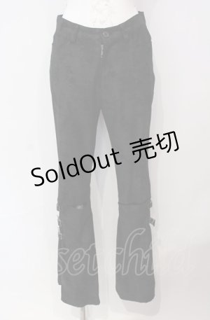 画像: BPN / スリットベルテッドパンツ M ブラック O-25-08-05-006-GO-PA-IG-OS