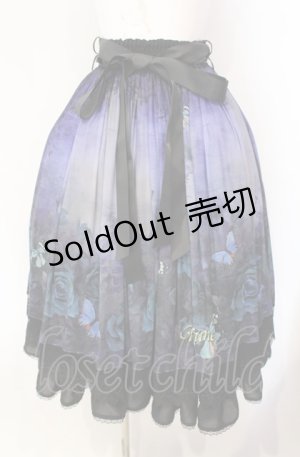 画像: Triple fortune / ゴーストローズスカート  ブラック×ブルー O-25-08-05-053-EL-SK-IG-OS
