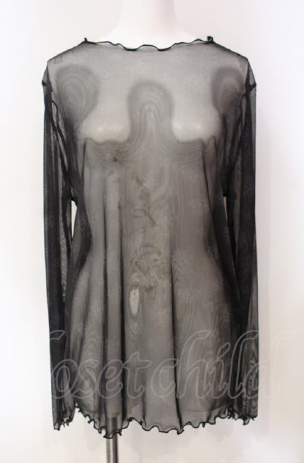 画像1: m petit by misako / 花柄シアープルオーバー LL クロ O-25-08-05-056-LO-TO-IG-ZT119 (1)