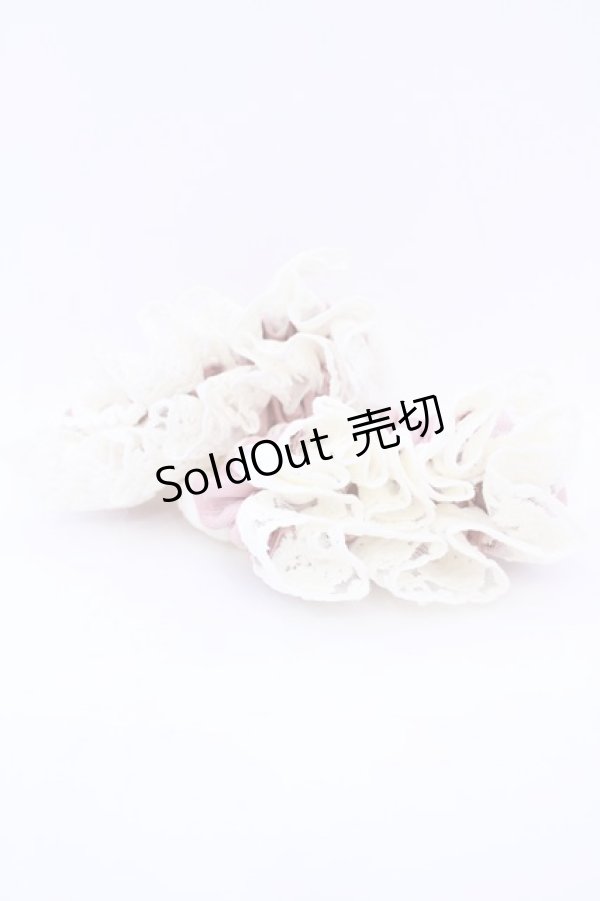 画像2: m petit by misako / AMレース2Pシュシュ  ピンク O-25-08-05-1016-LO-ZA-OW-ZT450 (2)