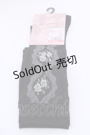 画像: m petit by misako / ECAMOVKバラレースソックス 23-25cm クロ O-25-08-05-1020-LO-ZA-IG-OS