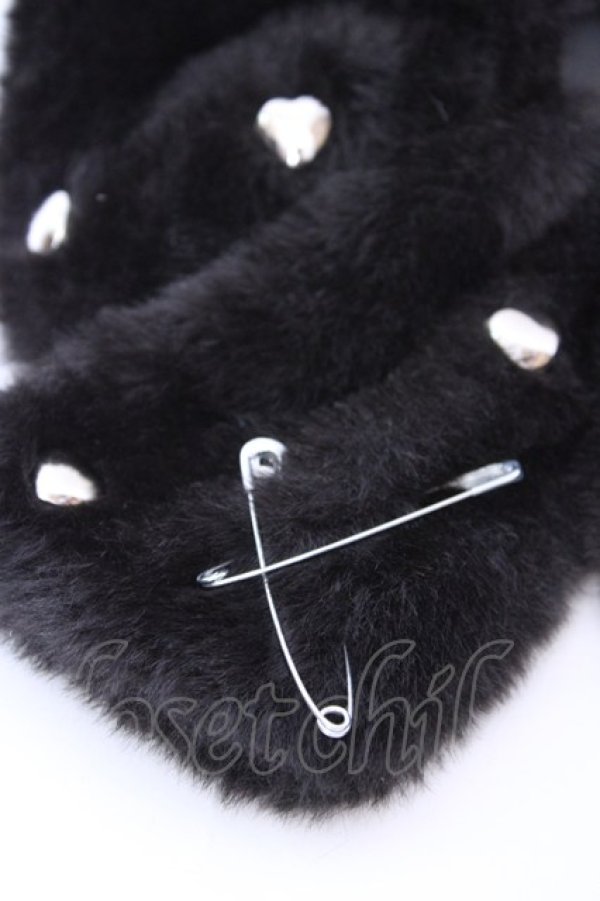 画像2: Demqin / ファーリボンバレッタ  クロ O-25-08-05-1029-AX-AC-IG-ZT450 (2)