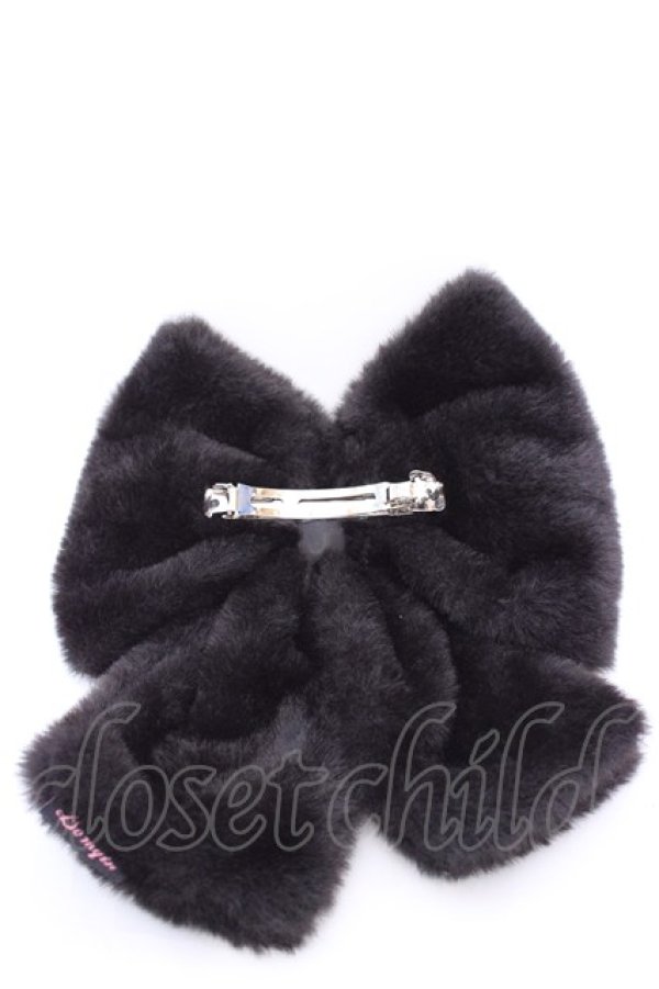 画像3: Demqin / ファーリボンバレッタ  クロ O-25-08-05-1029-AX-AC-IG-ZT450 (3)