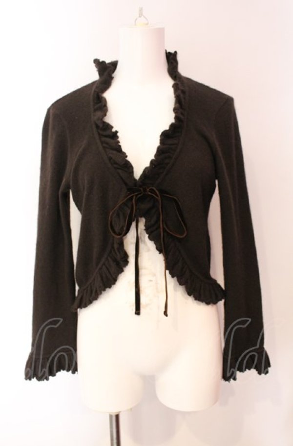 画像1: Victorian maiden / アンゴラニットボレロカーディガン  ブラウン O-25-08-05-008-CL-TO-YM-OS (1)