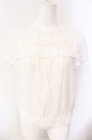 画像: Franche Lippee / お花モチーフプルオーバー M シロ O-25-08-05-064-LO-TO-OW-OS