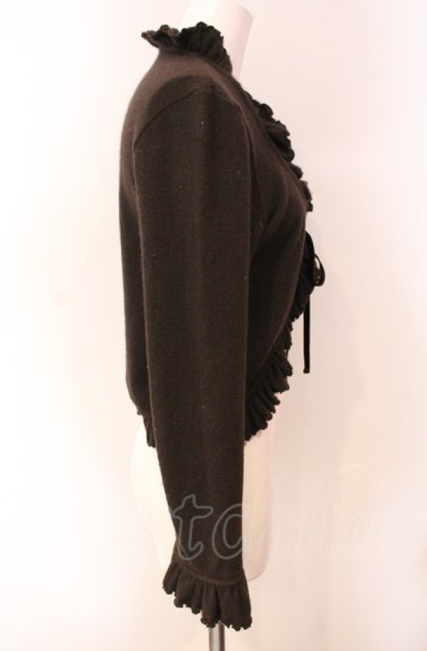 画像2: Victorian maiden / アンゴラニットボレロカーディガン  ブラウン O-25-08-05-008-CL-TO-YM-OS (2)