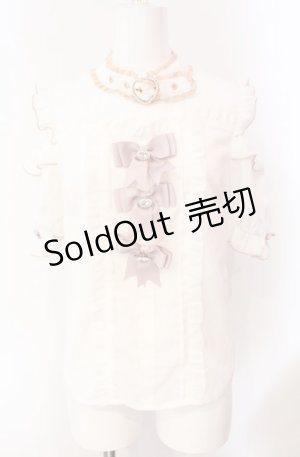 画像: LIZ LISA / 3つリボンチョーカーブラウス  シロ×ピンク O-25-08-05-080-LO-BL-IG-OS