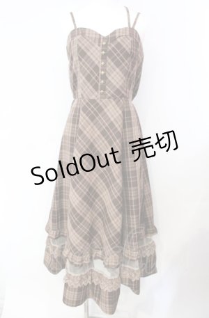 画像: axes femme / タータンチェックジャンスカ F ブラウン O-25-08-05-083-AX-OP-OW-OS