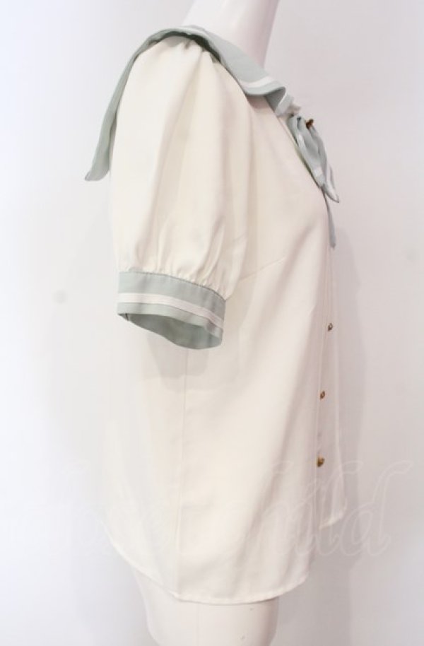 画像3: Amavel / CrownEmblemポケットセーラーブラウス F グリーン O-25-08-05-012-CA-BL-OW-ZT330 (3)