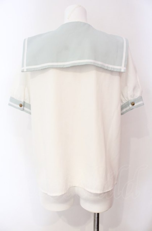 画像4: Amavel / CrownEmblemポケットセーラーブラウス F グリーン O-25-08-05-012-CA-BL-OW-ZT330 (4)