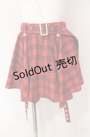 画像: LOLITAその他 / ガーターデザインチェックスカパン S アカ O-25-08-05-002-LO-SK-OW-OS
