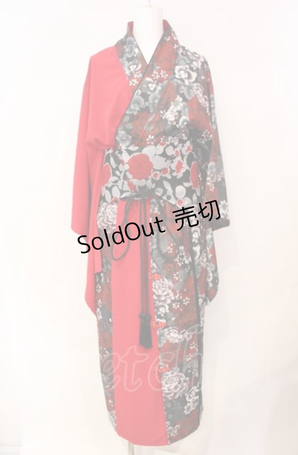 画像1: 【SALE】Qutie Frash / 2025 浴衣3点SET  レッド O-25-08-05-019-QU-OP-IG-ZT0105V (1)