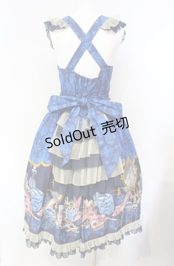画像5: metamorphose / Dress roomバッスルジャンパースカート(ミディ)  インクブルー O-25-08-07-003-ME-OP-IG-OS (5)