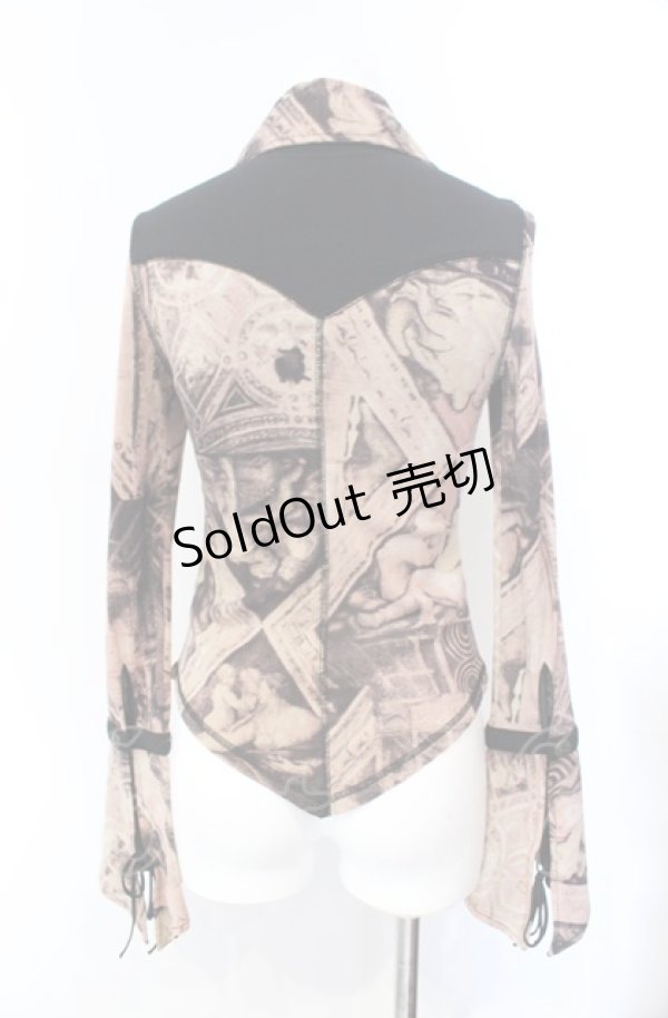 画像3: Ozz On / 宗教柄パワーネットブラウス  ベージュ系 O-25-08-07-027-OO-BL-OW-OS (3)