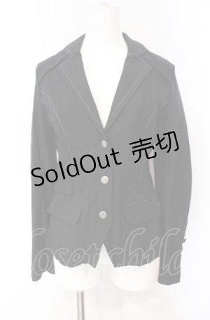 画像: Ozz oneste / アシメデザインストレッチジャケット  クロ O-25-08-07-033-OO-JA-OW-OS