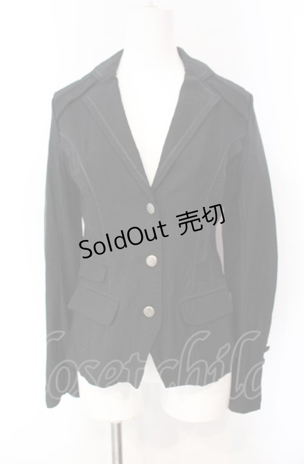 画像1: Ozz oneste / アシメデザインストレッチジャケット  クロ O-25-08-07-033-OO-JA-OW-OS (1)