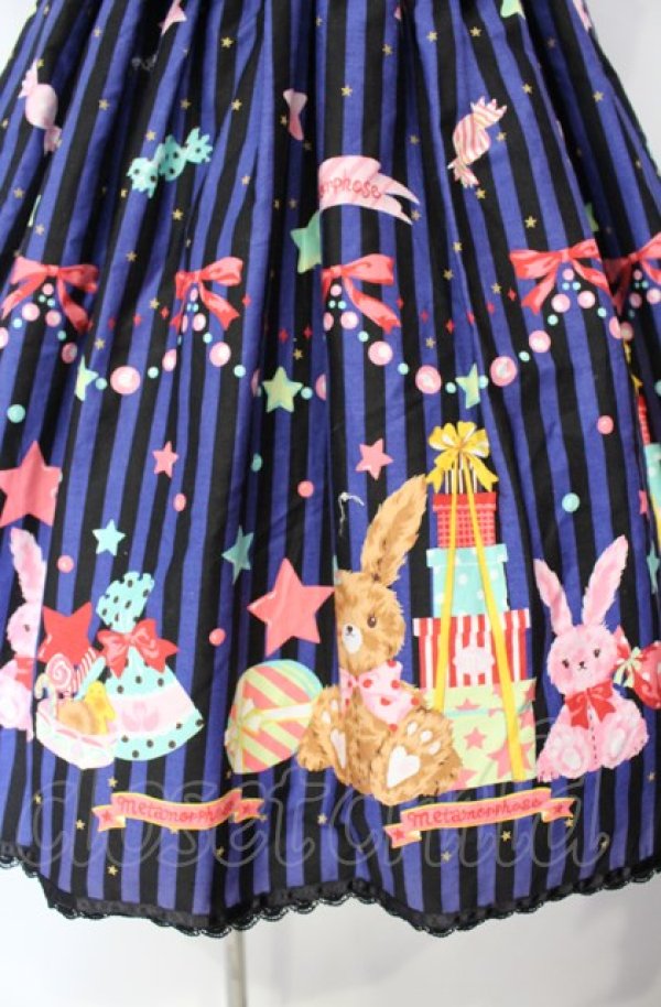 画像3: metamorphose / CL Candy Star Rabbitハイウエストジャンパースカート  レイトブルー O-25-08-07-004-ME-OP-IG-OS (3)