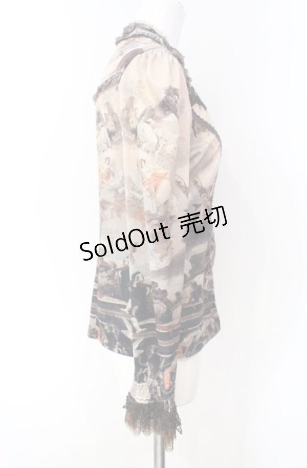 画像3: OZZ ANGELO / 宗教画プリントカットソーブラウス  ベージュ系 O-25-08-07-035-OO-BL-OW-ZI (3)