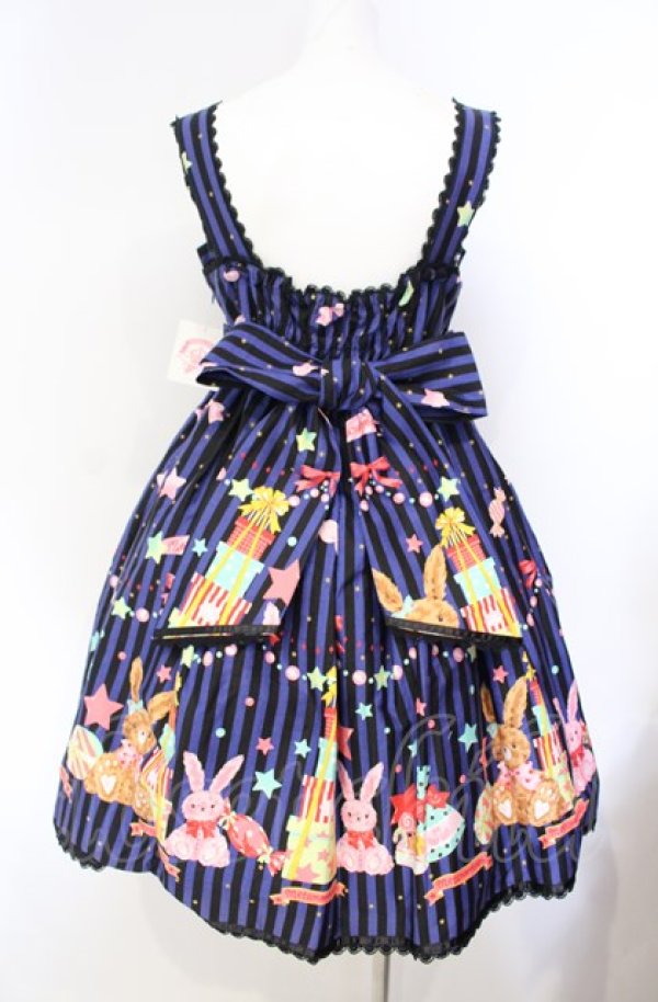 画像5: metamorphose / CL Candy Star Rabbitハイウエストジャンパースカート  レイトブルー O-25-08-07-004-ME-OP-IG-OS (5)