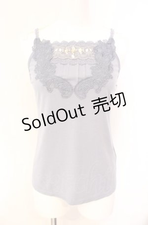 画像: axes femme / ドライフラワービジューキャミソール M ブルー O-25-08-07-042-AX-TO-OW-OS