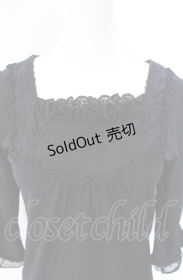 画像2: axes femme / 薔薇モチーフ使いプルオーバー M クロ O-25-08-07-043-AX-TO-OW-OS (2)