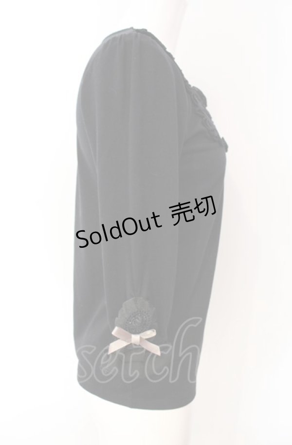 画像3: axes femme / 薔薇モチーフ使いプルオーバー M クロ O-25-08-07-043-AX-TO-OW-OS (3)