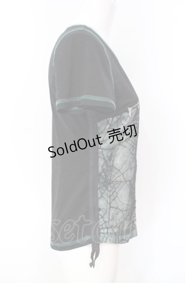 画像2: Ozz Croce / 蜘蛛メッシュレイヤードカットソー  ブラック O-25-08-07-047-OO-TO-OW-OS (2)