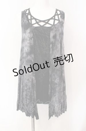 画像: Ozz Croce / タイダイレイヤード変形プルオーバー  ブラック O-25-08-07-052-OO-TO-OW-OS