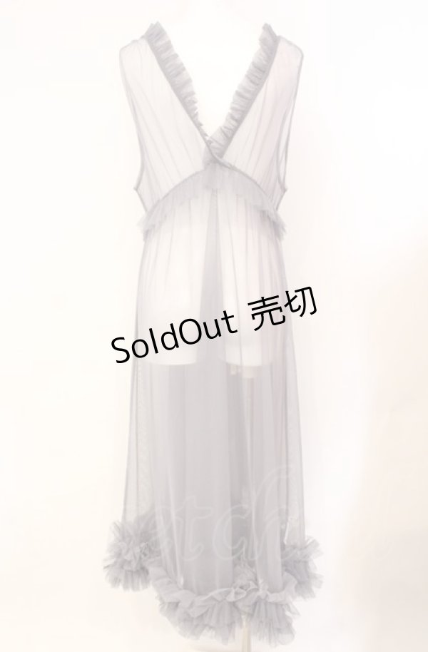 画像3: axes femme / レイヤード用チュールワンピース  グレー O-25-08-07-065-AX-OP-IG-ZT1104B (3)