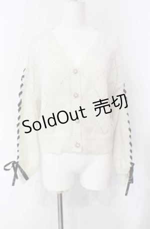 画像: axes femme POETIQUE / レースアップニットカーディガン  シロ O-25-08-07-066-AX-TO-IG-OS