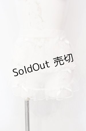 画像: axes femme kawaii / ドットチュールハーフエプロン  シロ O-25-08-07-068-AX-ZA-IG-OS