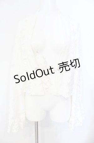画像: axes femme / 起毛レース姫袖風ボレロ  シロ O-25-08-07-074-AX-TO-IG-OS