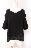 画像1: axes femme POETIQUE / 肩あきパフ袖総レースプルオーバー M クロ O-25-08-07-083-AX-TO-IG-ZT506 (1)