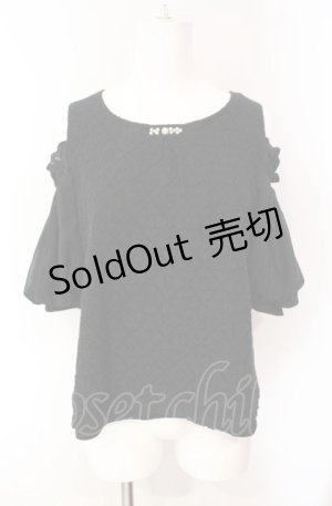 画像: axes femme POETIQUE / 肩あきパフ袖総レースプルオーバー M クロ O-25-08-07-083-AX-TO-IG-ZT506