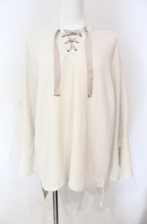 画像: axes femme / ダンボールニットポンチョ M オフ O-25-08-07-085-AX-TO-IG-OS