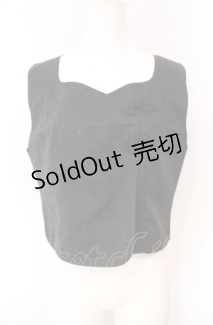 画像: axes femme / チャイナ風JQ切替ベスト M クロ O-25-08-07-090-AX-TO-IG-OS