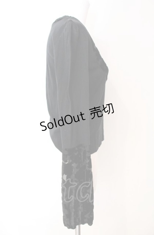 画像2: BPN / 透かしフロッキーカットソー M ブラック O-25-08-07-094-GO-TO-IG-OS (2)